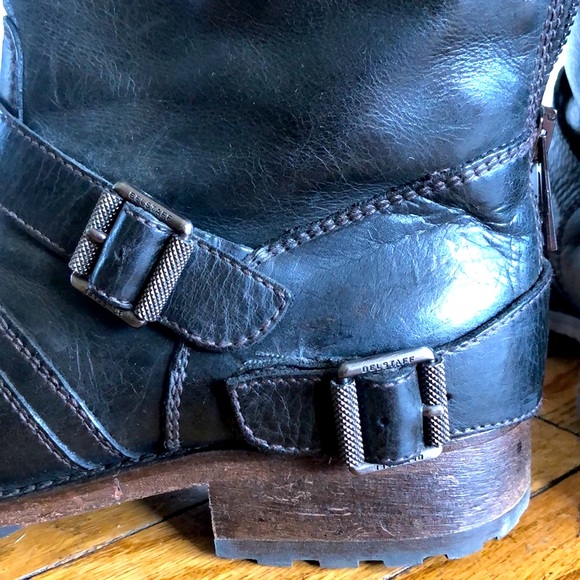 Belstaff women’s black moto ankle boot 37 1/2 - Picture 3 of 13